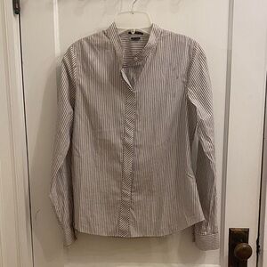 Theory Men's Striped Dress Shirt - Black and White